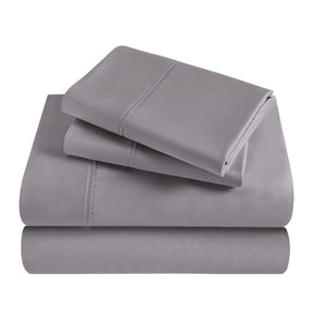 Modal From Beechwood 300 Thread Count Solid Deep Pocket Bed Sheet Set - Grey