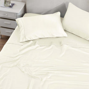 Modal From Beechwood 300 Thread Count Solid Deep Pocket Bed Sheet Set - Ivory