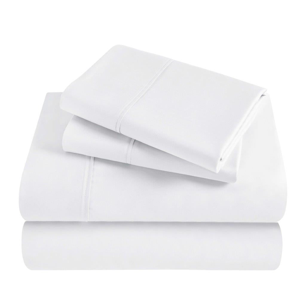 Modal From Beechwood 300 Thread Count Solid Deep Pocket Bed Sheet Set - White