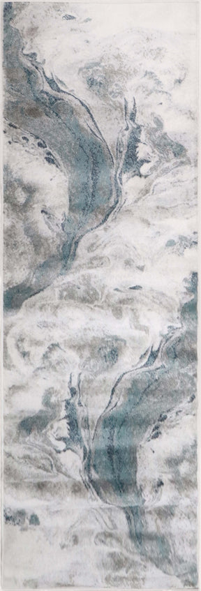 Morwenna Modern Abstract Watercolor Plush Indoor Area Rug Or Runner - Rivulet