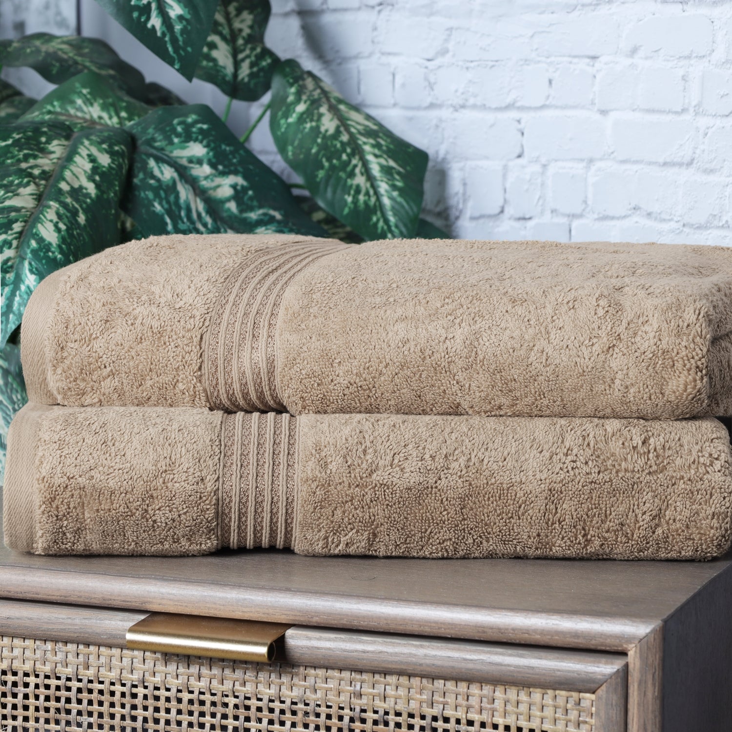 Egyptian Cotton Highly Absorbent Solid Ultra Soft Towel Set - Taupe