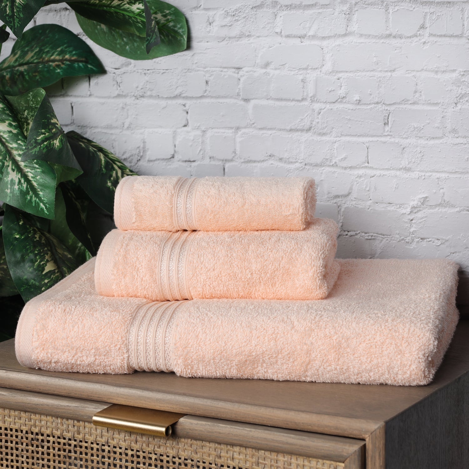 Egyptian Cotton Highly Absorbent Solid Ultra Soft Towel Set - Peach