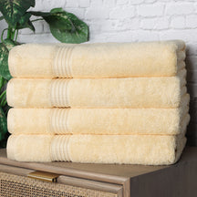 Egyptian Cotton Highly Absorbent Solid 4-Piece Ultra Soft Bath Towel Set - Canary
