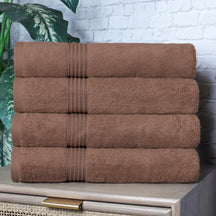 Egyptian Cotton Highly Absorbent Solid 4-Piece Ultra Soft Bath Towel Set - Mocha