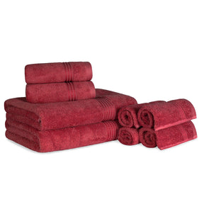 Egyptian Cotton Highly Absorbent Solid Ultra Soft Towel Set - Burgundy