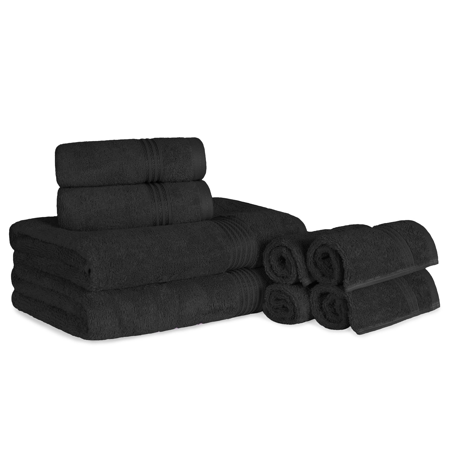 Egyptian Cotton Highly Absorbent Solid Ultra Soft Towel Set - Black