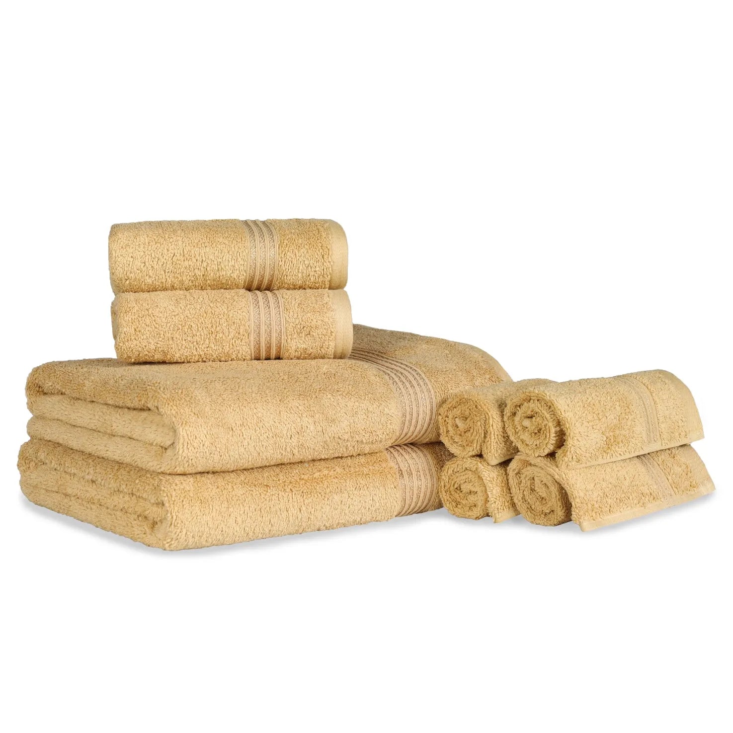 Heritage Egyptian Cotton Plush Heavyweight 8 Piece Towel Set - Egyptian Cotton Towel Set by Superior