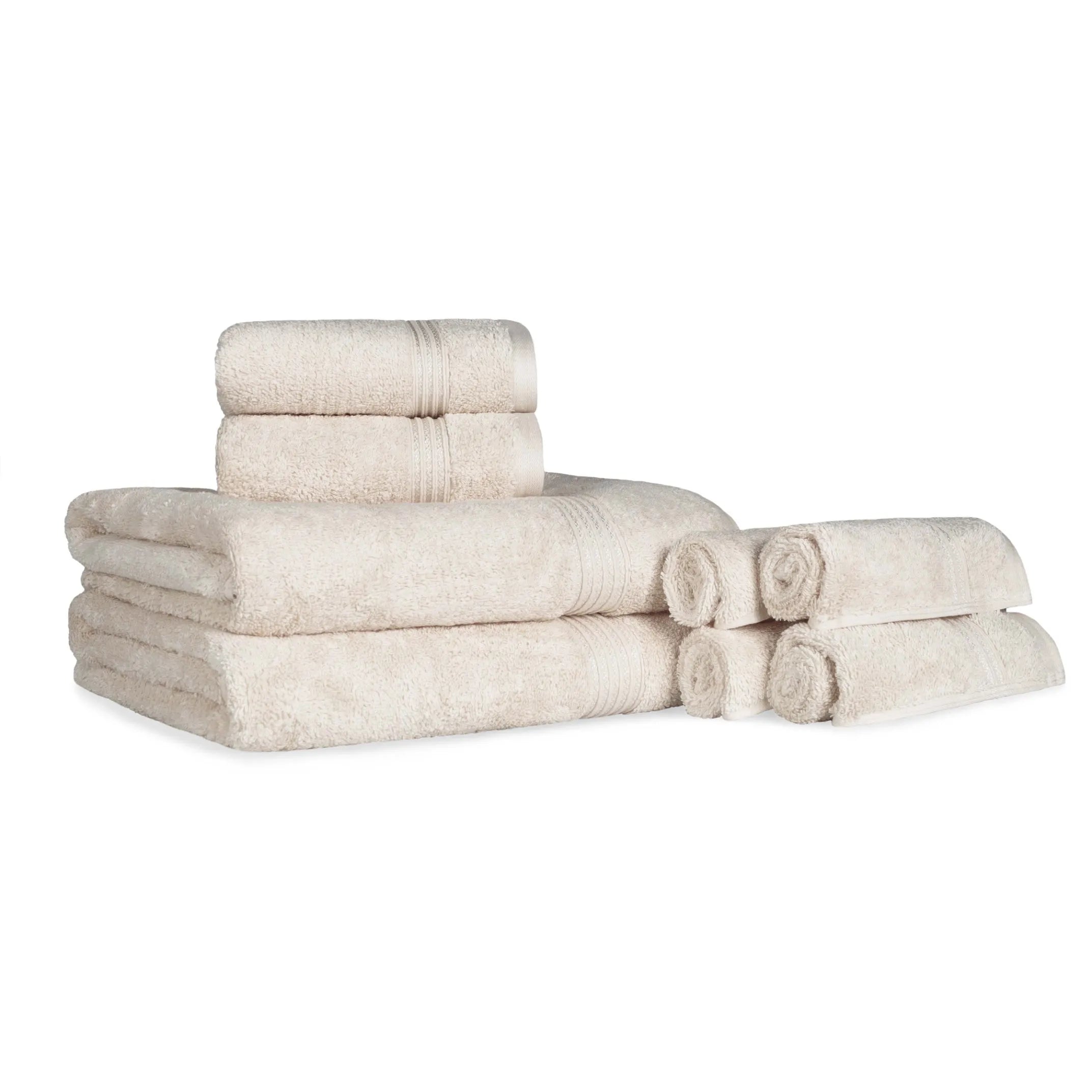 Heritage Egyptian Cotton Plush Heavyweight 8 Piece Towel Set - Egyptian Cotton Towel Set by Superior