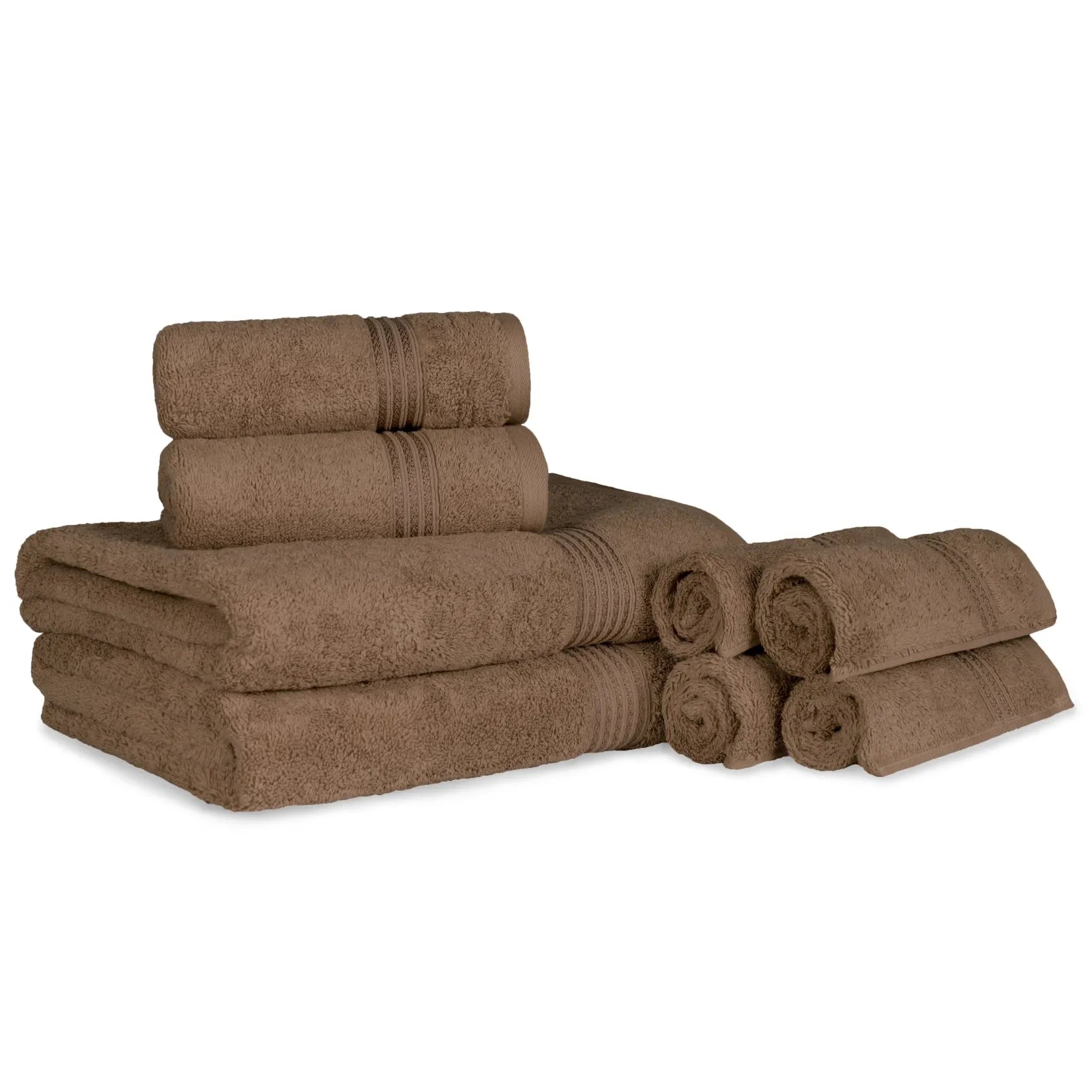 Heritage Egyptian Cotton Plush Heavyweight 8 Piece Towel Set - Egyptian Cotton Towel Set by Superior