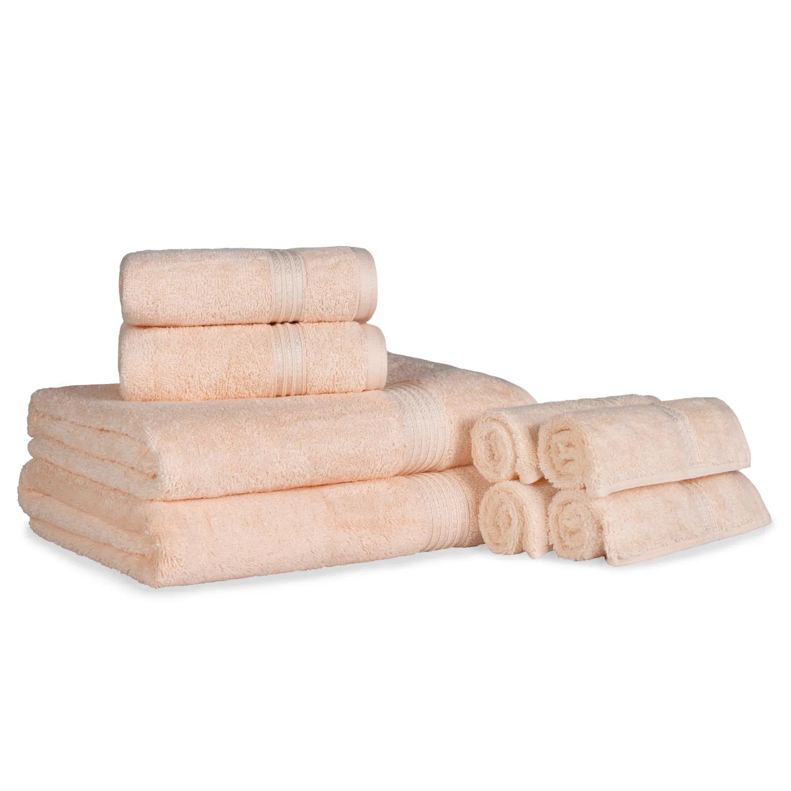 Heritage Egyptian Cotton Plush Heavyweight 8 Piece Towel Set - Egyptian Cotton Towel Set by Superior
