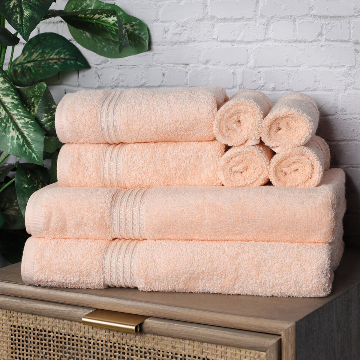 Egyptian Cotton Highly Absorbent Solid Ultra Soft Towel Set - Peach
