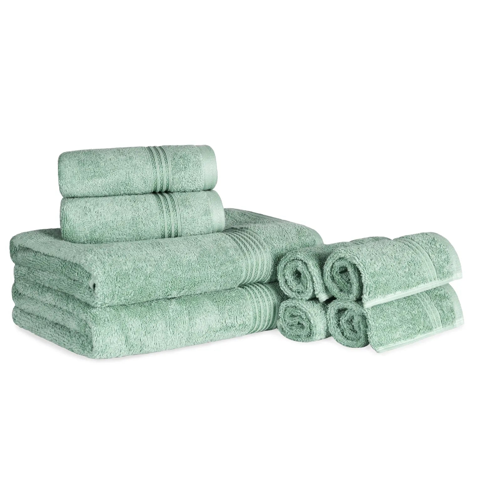 Heritage Egyptian Cotton Plush Heavyweight 8 Piece Towel Set - Egyptian Cotton Towel Set by Superior