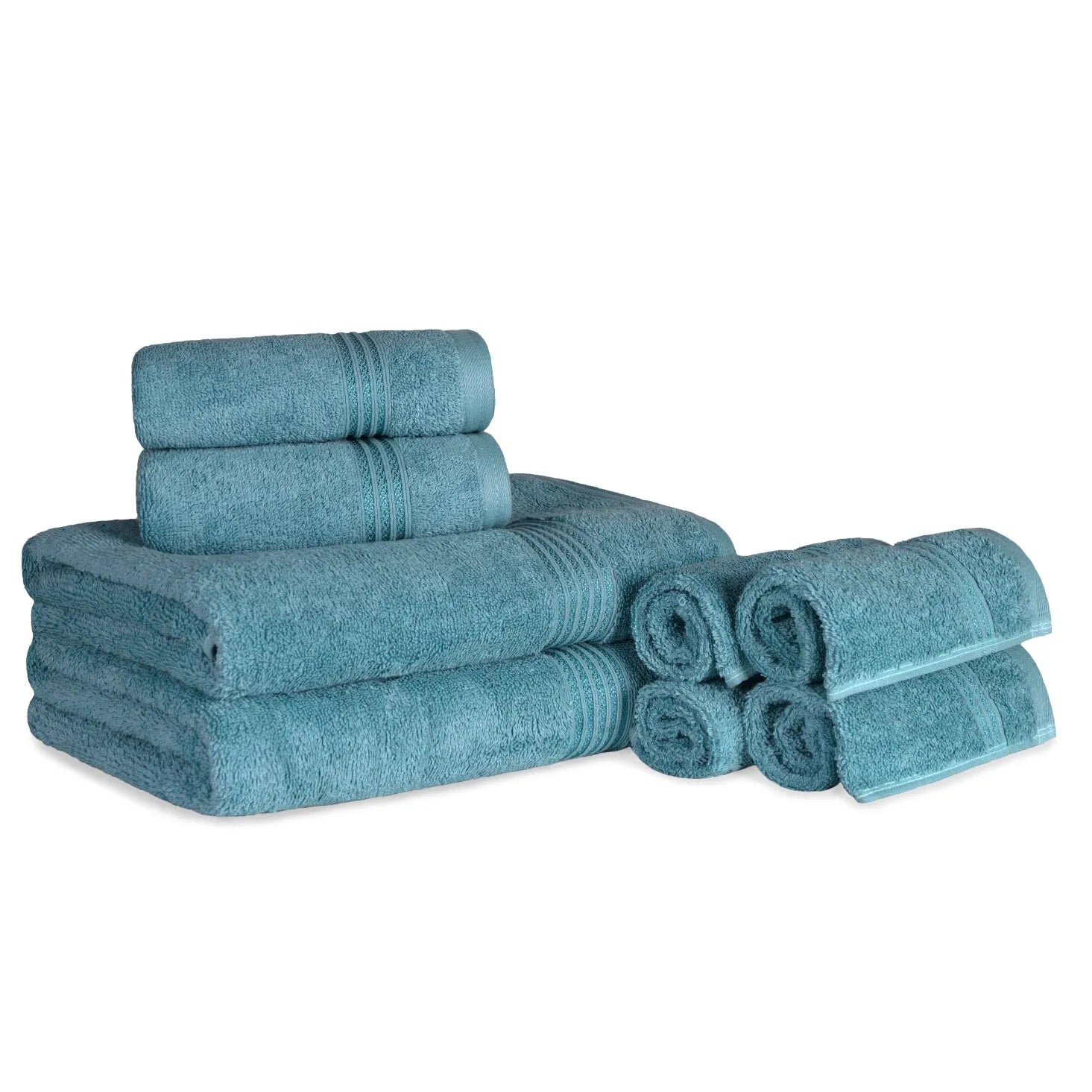 Heritage Egyptian Cotton Plush Heavyweight 8 Piece Towel Set - Egyptian Cotton Towel Set by Superior