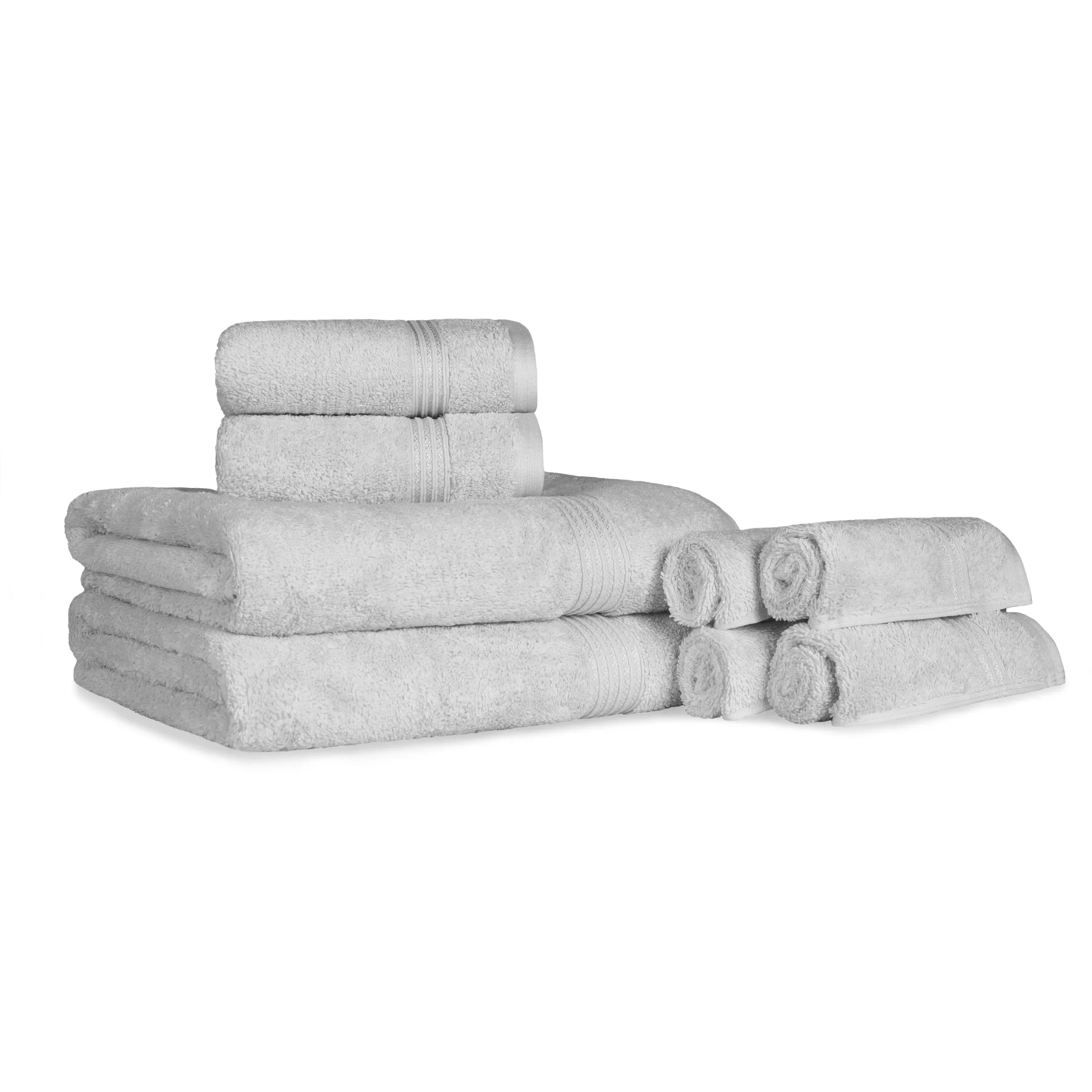 Heritage Egyptian Cotton Plush Heavyweight 8 Piece Towel Set - Egyptian Cotton Towel Set by Superior