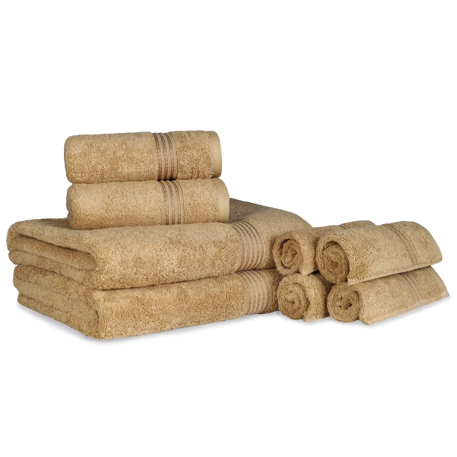 Heritage Egyptian Cotton Plush Heavyweight 8 Piece Towel Set - Egyptian Cotton Towel Set by Superior