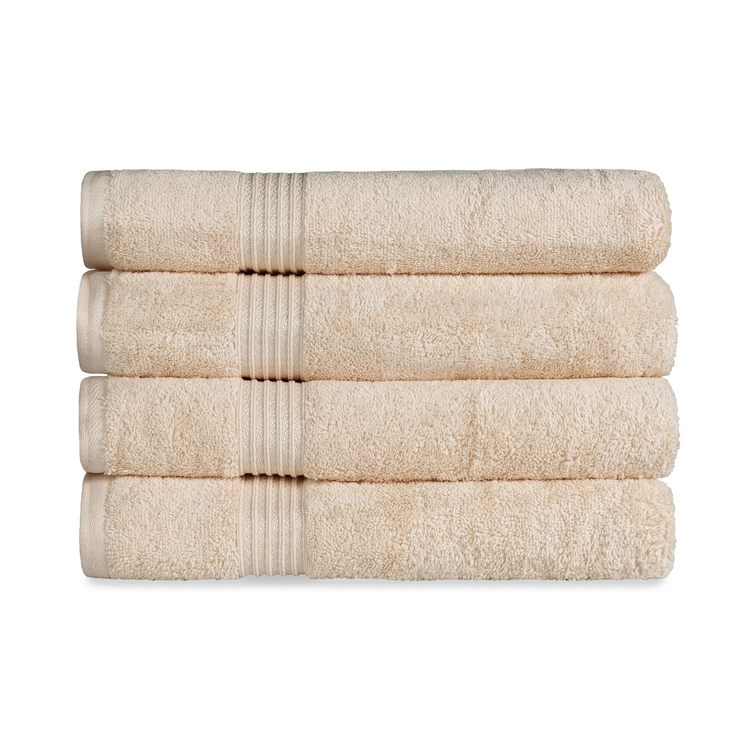 Egyptian Cotton Highly Absorbent Solid 4-Piece Ultra Soft Bath Towel Set - Ivory