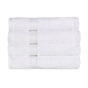 Egyptian Cotton Highly Absorbent Solid 4-Piece Ultra Soft Bath Towel Set - White