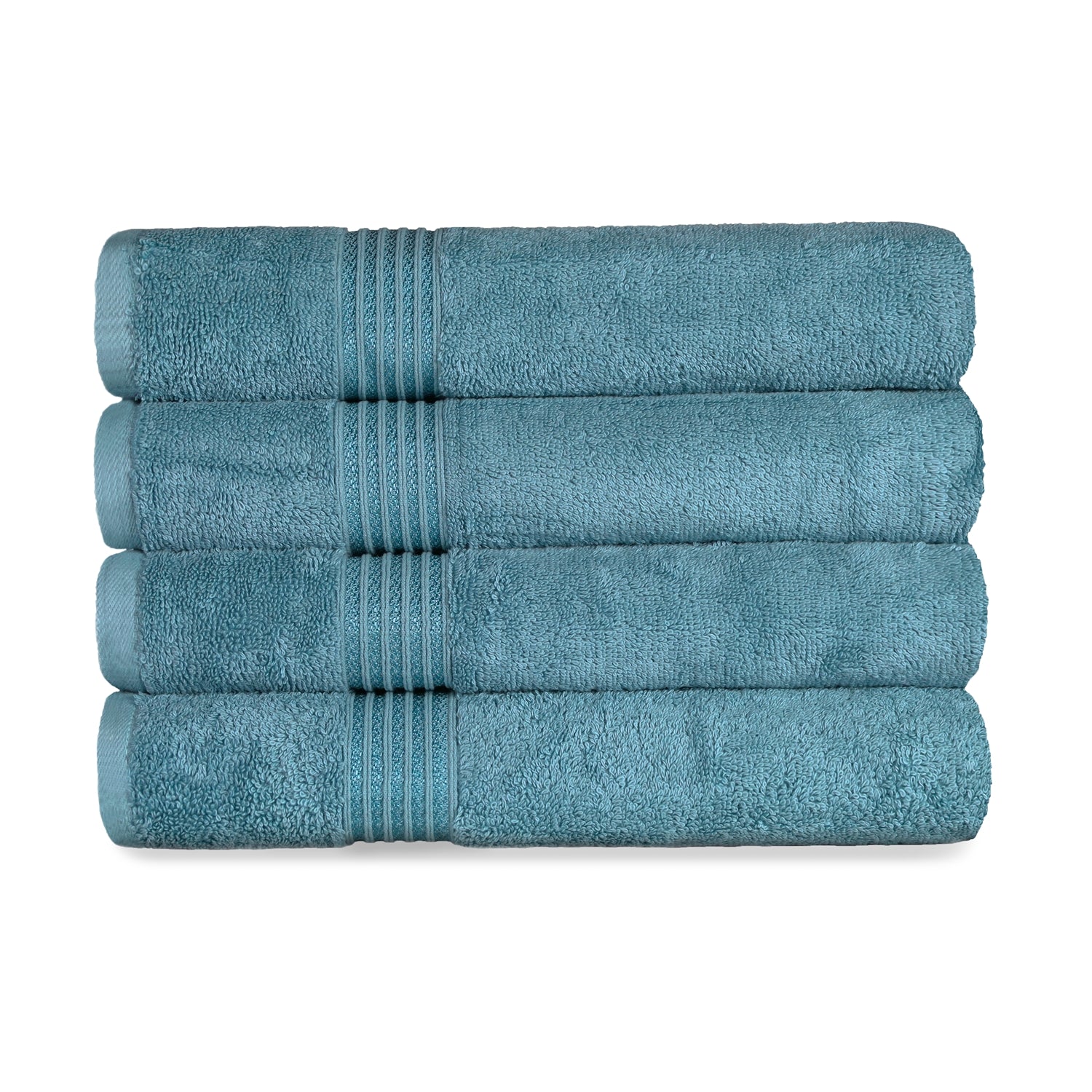 Egyptian Cotton Highly Absorbent Solid 4-Piece Ultra Soft Bath Towel Set - Sapphire