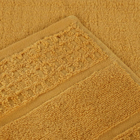 Zero Twist Cotton Waffle Honeycomb Plush Absorbent 8 Piece Towel Set - Gold