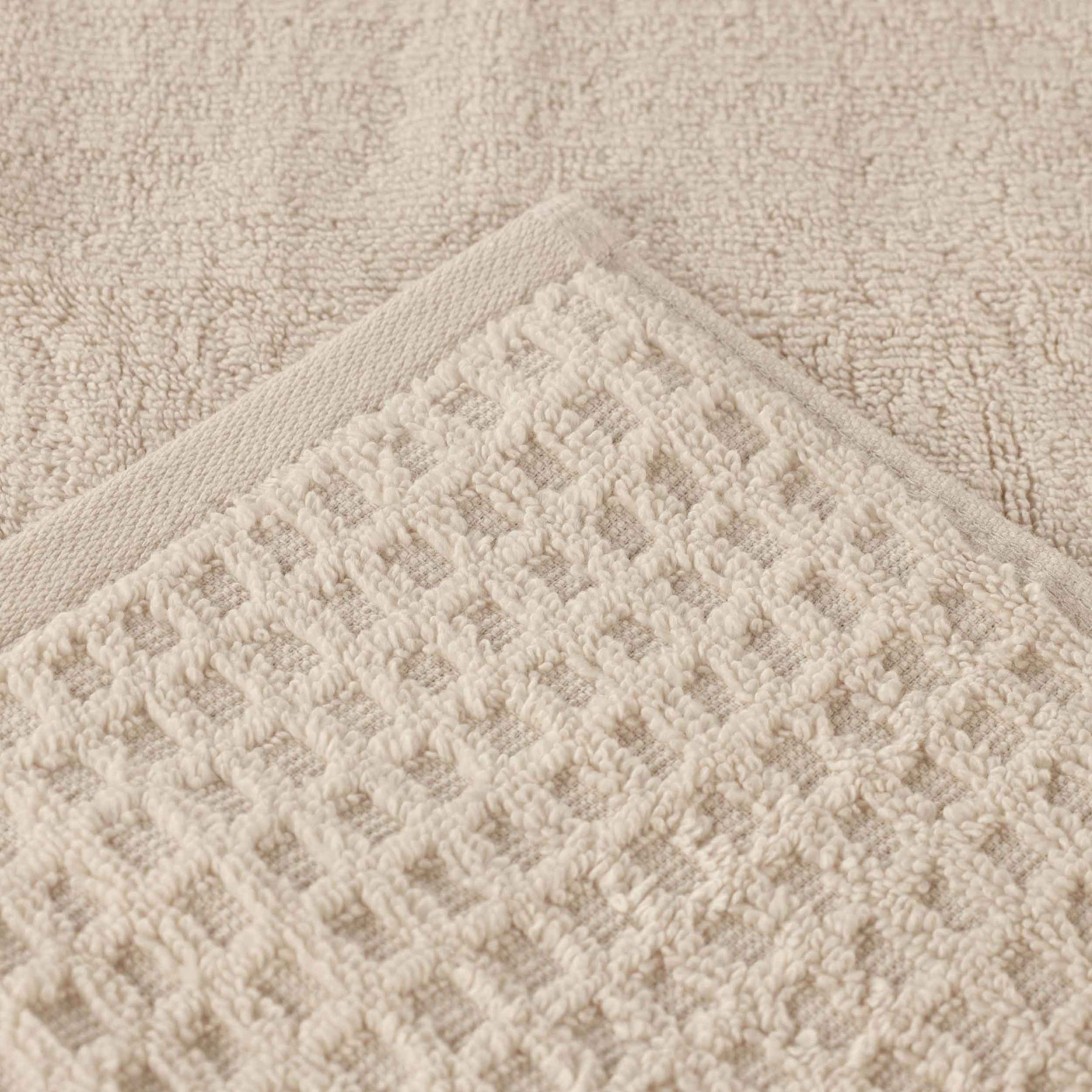 Zero Twist Cotton Waffle Honeycomb Plush Soft Bath Sheet - Ivory
