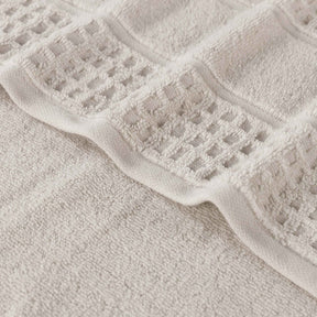 Zero Twist Cotton Waffle Honeycomb Plush Soft Hand Towel - Stone