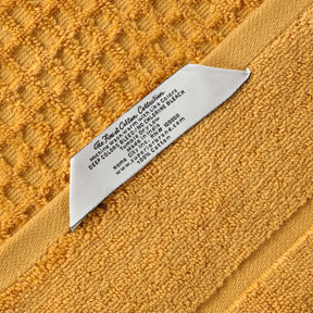 Zero Twist Cotton Waffle Honeycomb Plush Soft 12 Piece Towel Set - Gold