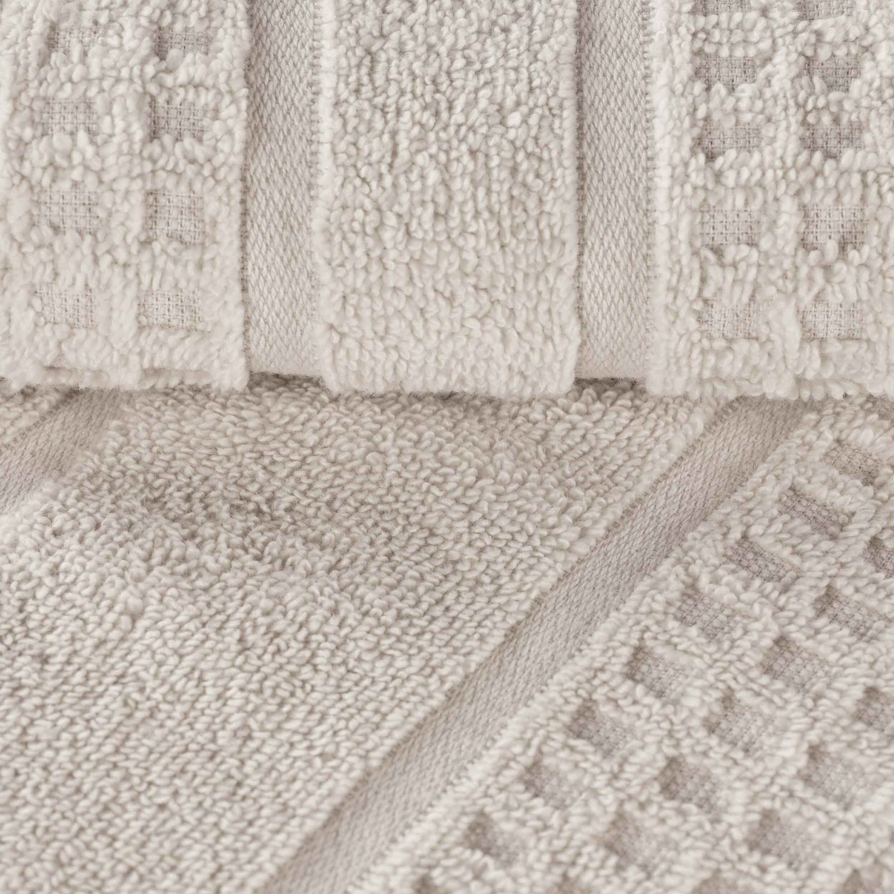 Zero Twist Cotton Waffle Honeycomb Plush Absorbent 3 Piece Towel Set - Stone