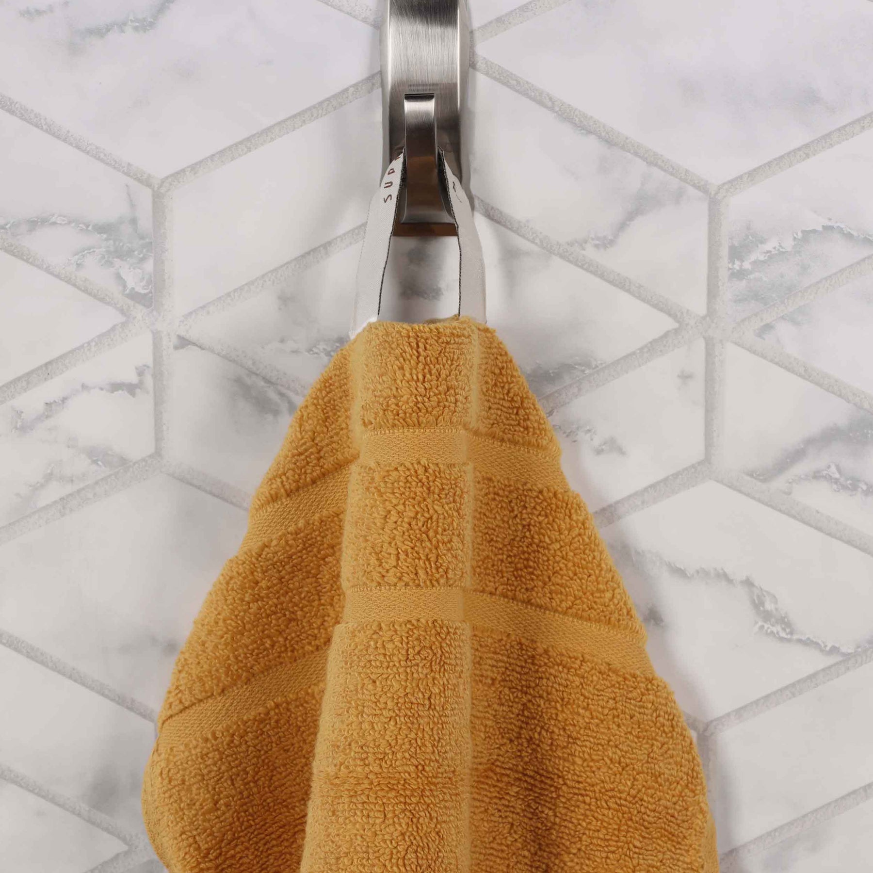 Kitchen Towels Dishcloths White Waffle Weave Bleach Friendly, Set of 8, 12  in x 12 in, Absorbent Cleaning Dish Cloths, Tan Border