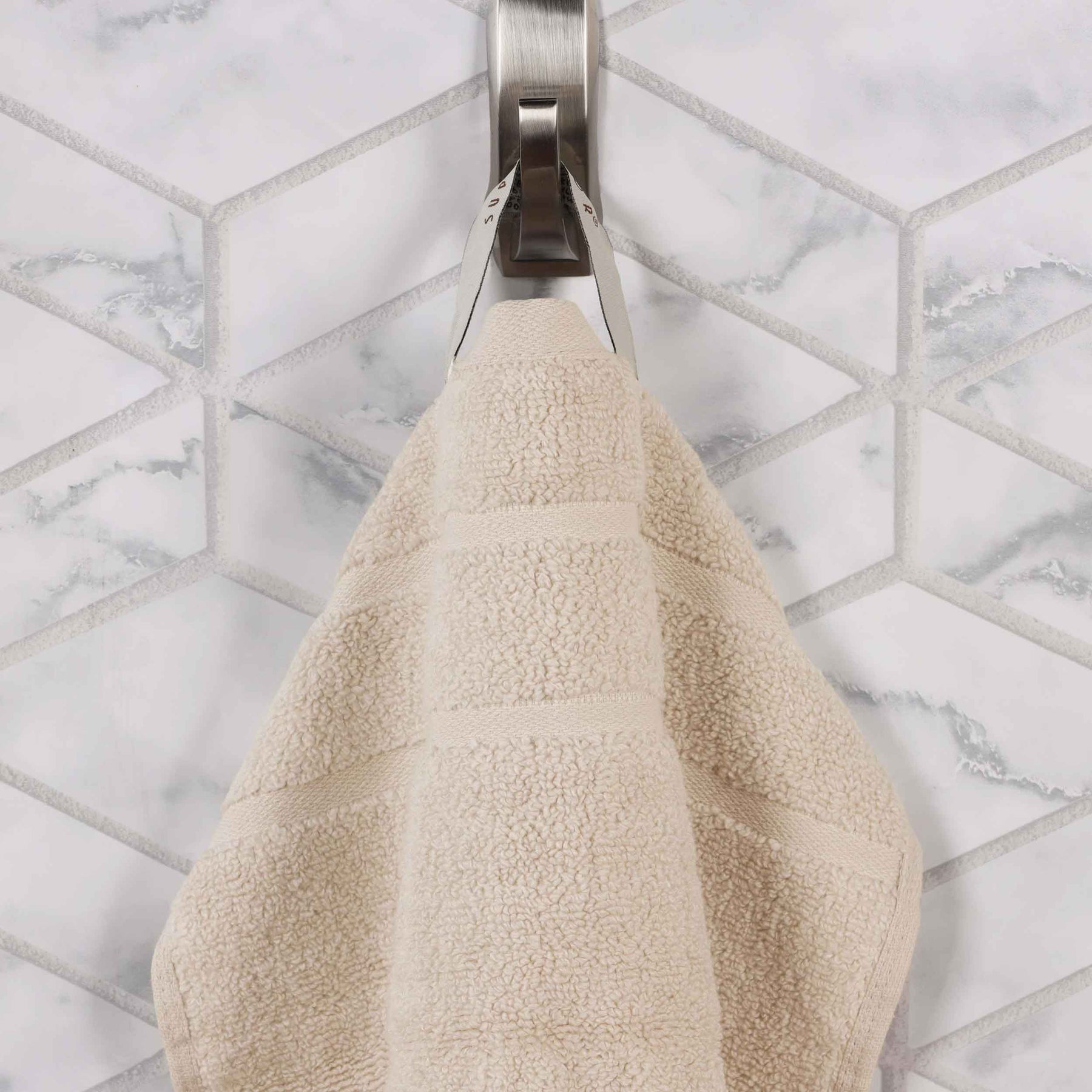 Zero Twist Cotton Waffle Honeycomb Plush Absorbent 9 Piece Towel Set - Ivory