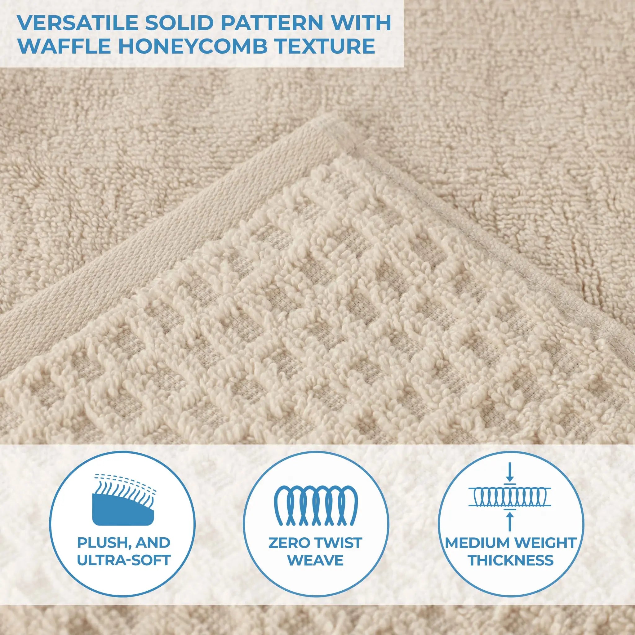Napa Zero Twist Cotton Solid Waffle Honeycomb Bath Sheet Set of 2 - Towel Set by Superior Brand