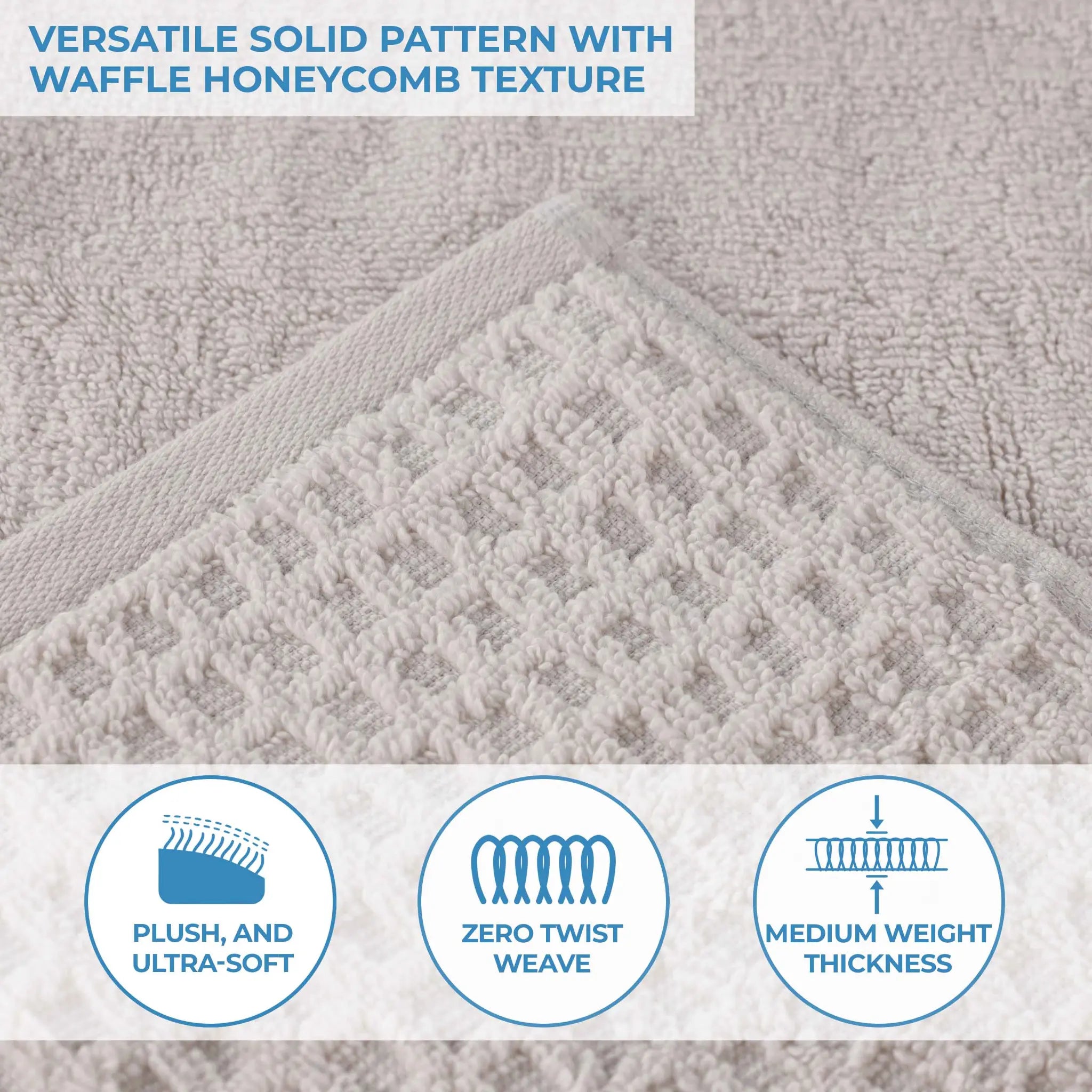 Napa Zero Twist Cotton Solid Waffle Honeycomb Bath Sheet Set of 2 - Towel Set by Superior Brand