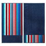 Nautical Stripe Cotton Oversized 2 Piece Beach Towel Set - Egyptian Cotton Beach Towel by Superior