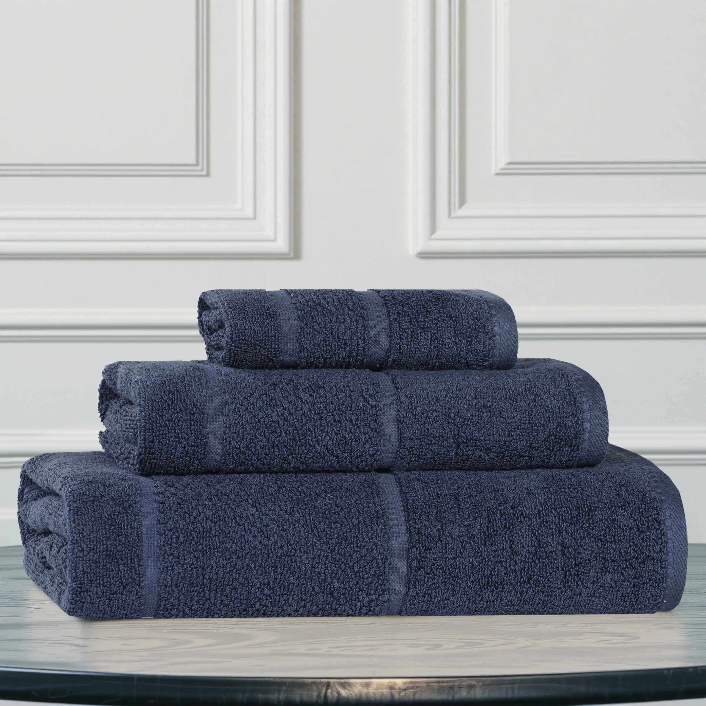 Mile Smart Twist Viscose Cotton Blend Solid 3 Piece Towel Set - Towel Set by Superior Brand