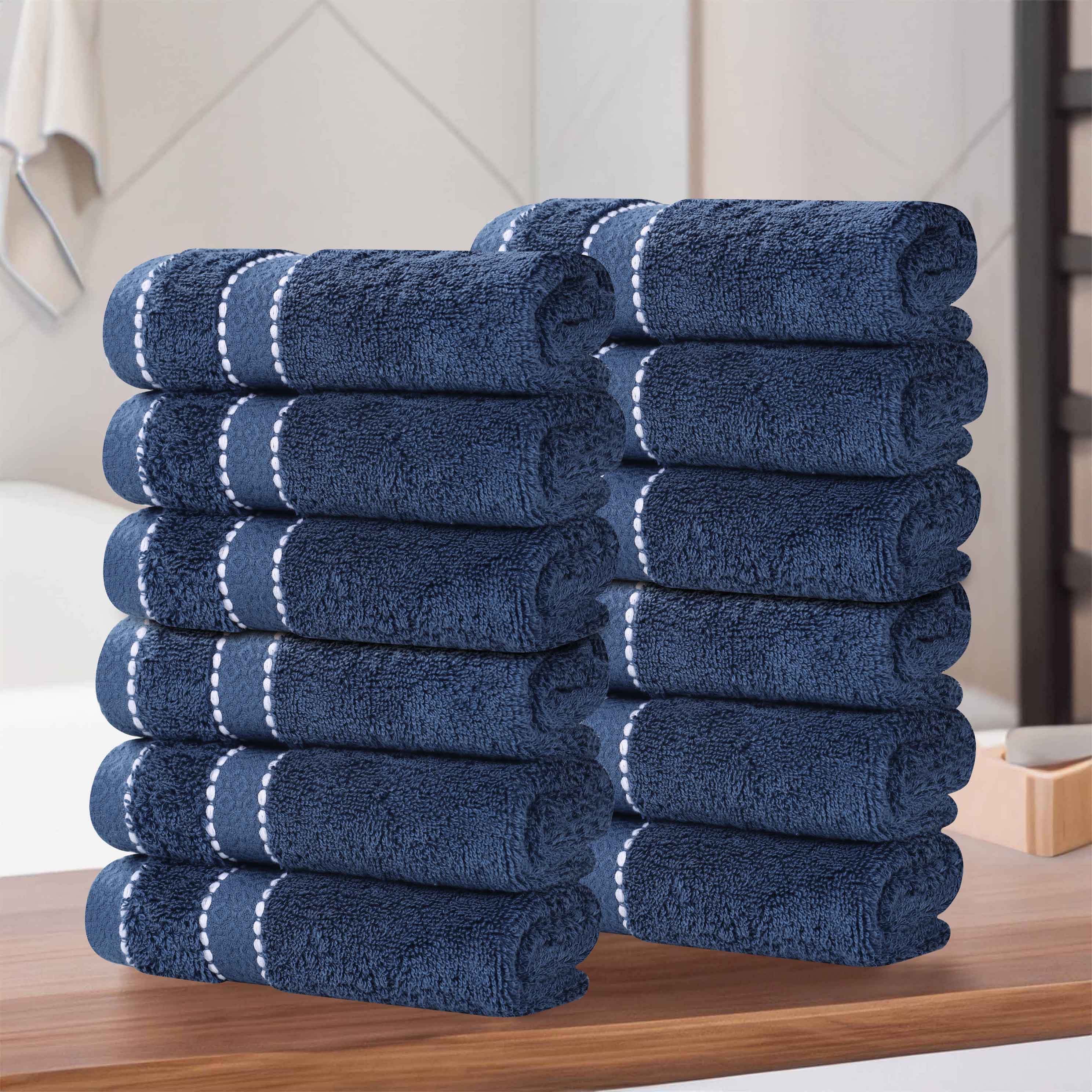 Egyptian Giza Cotton Plush Soft Towel Set 12 Piece - Egyptian Cotton Towel Set by Superior Brand