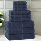 Mile Smart Twist Viscose Cotton Blend Solid 9 Piece Towel Set - Towel Set by Superior Brand
