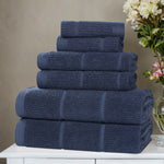 Milo Smart Twist Cotton Medium Weight Solid Ribbed 6 Piece Towel Set - Towel Set by Superior