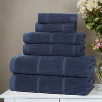 Milo Smart Twist Viscose Cotton Blend Solid Ribbed 6 Piece Towel Set - Towel Set by Superior Brand