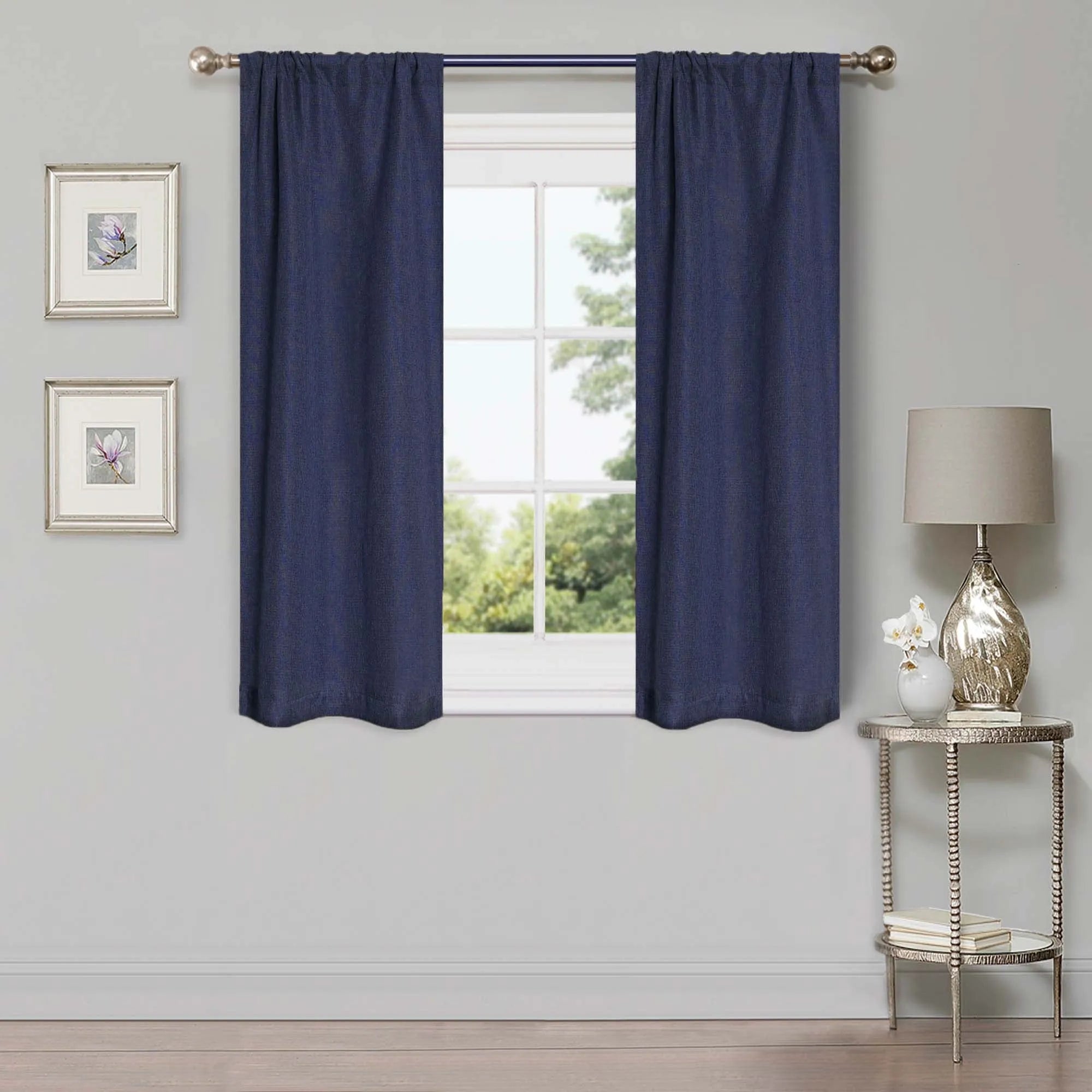 Linen Pattern Washable Room Darkening Blackout Curtains, Set of 2 - Blackout Curtains by Superior Brand