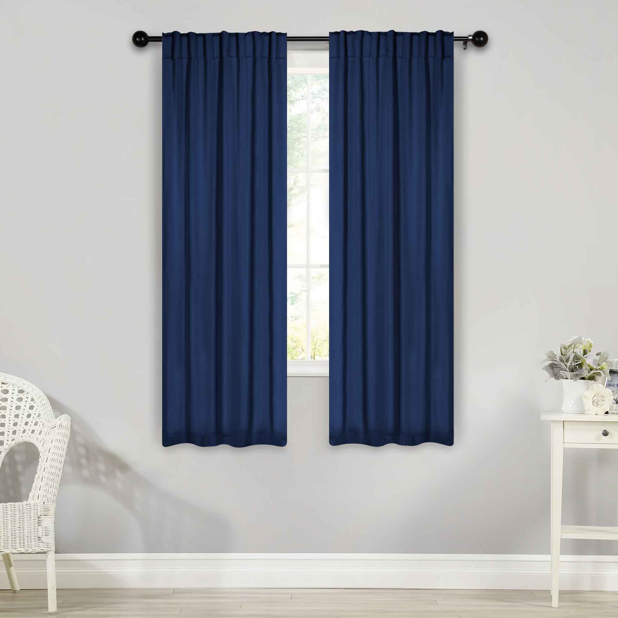 Solid Room Darkening Blackout Curtain Panels, Back Tabs, Set of 2 - Blackout Curtains by Superior Brand