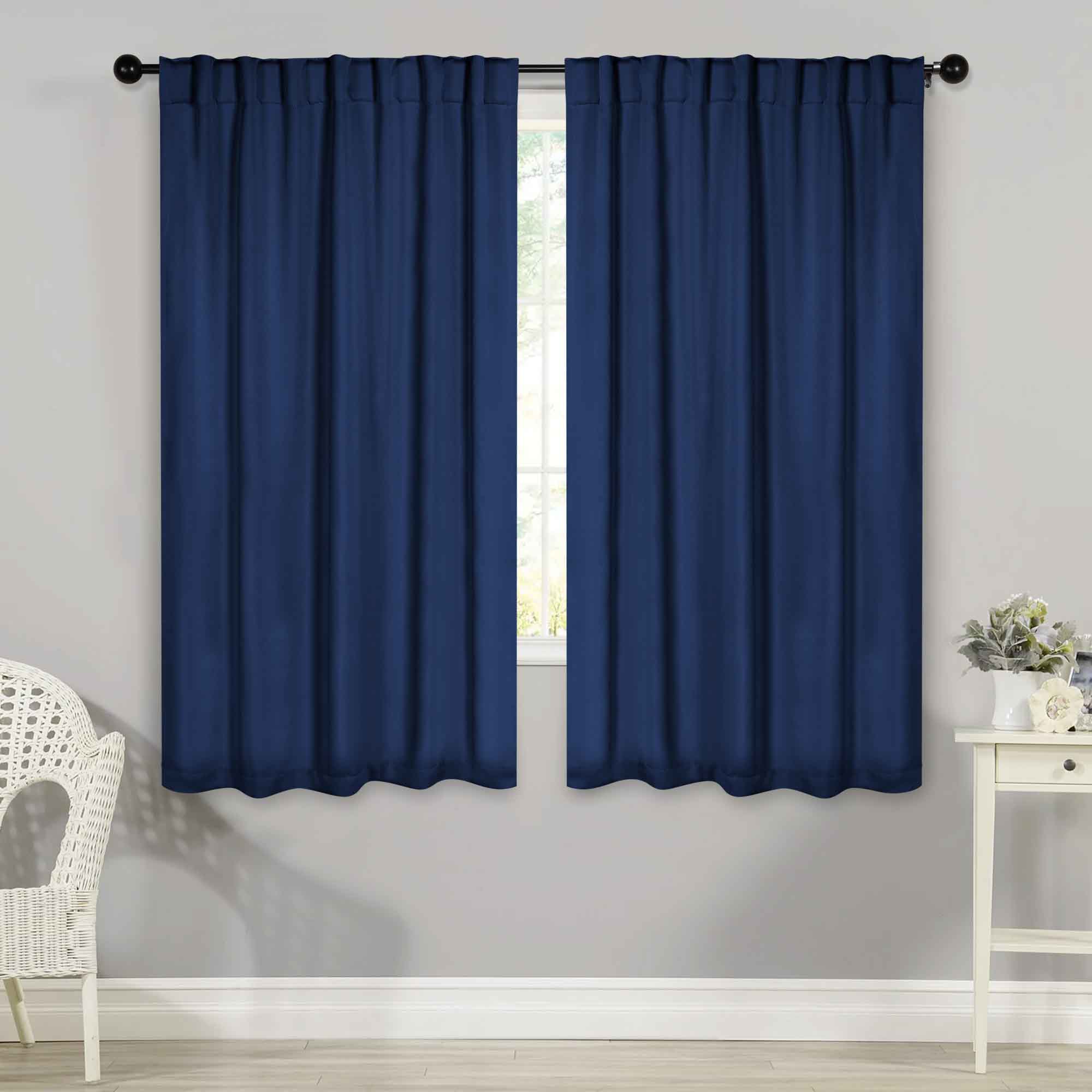 Solid Room Darkening Blackout Curtain Panels, Back Tabs, Set of 2 - Blackout Curtains by Superior Brand