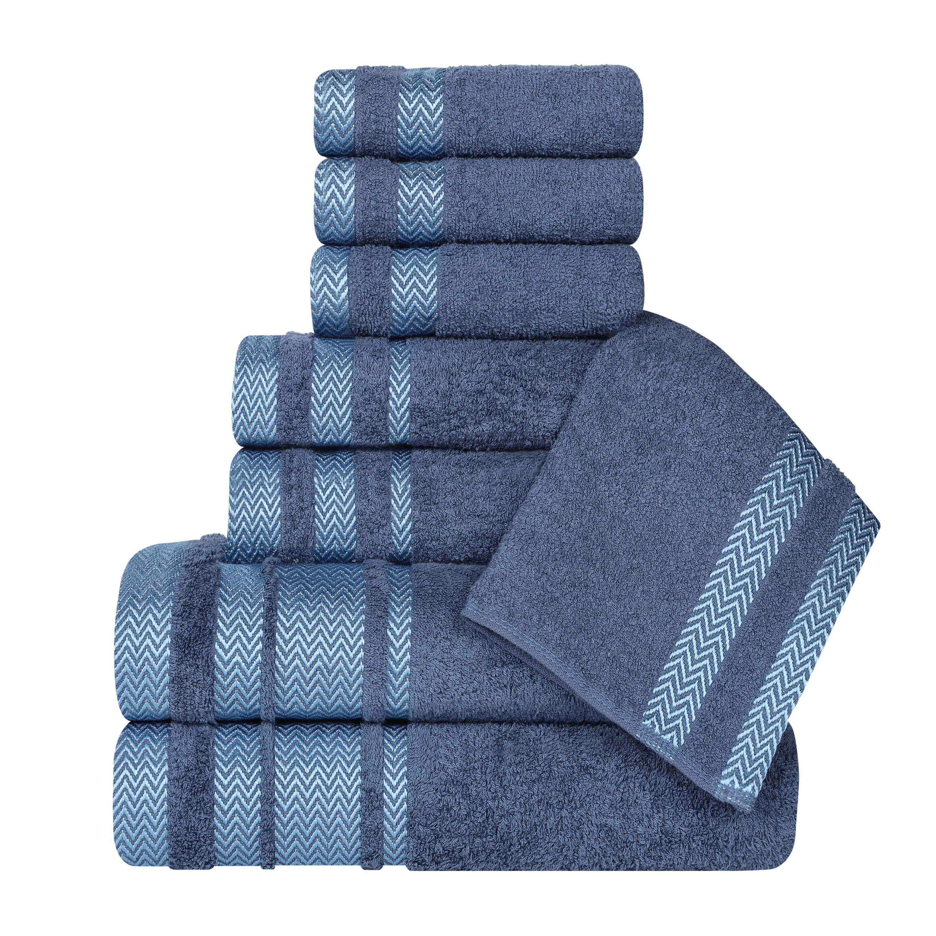 Hays Cotton Medium Weight 8 Piece Assorted Bathroom Towel Set - Towel Set by Superior Brand