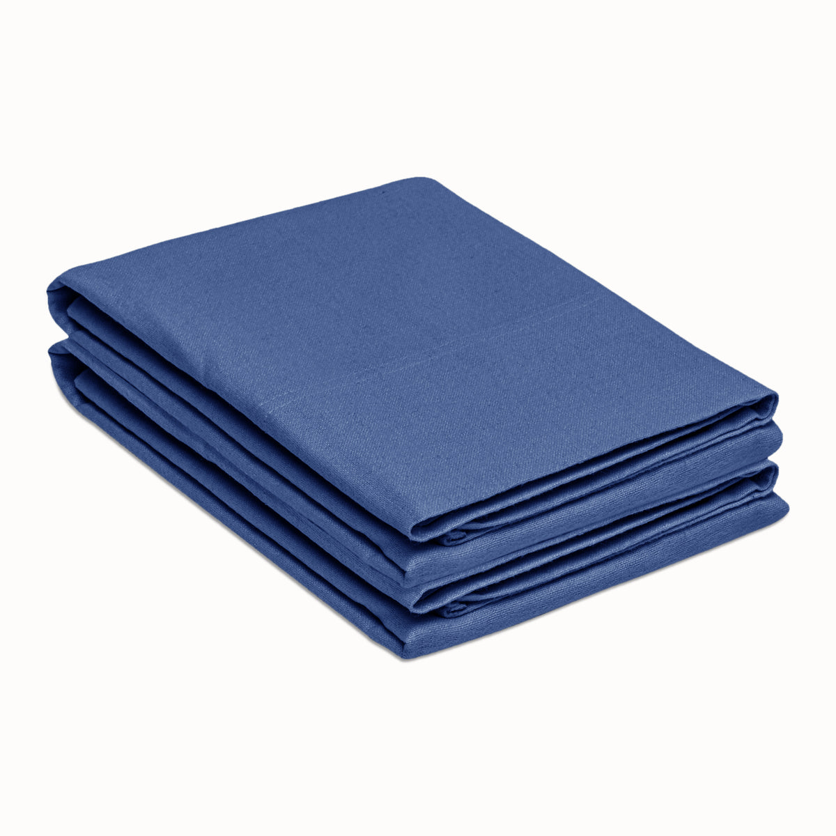 Solid Flannel Cotton Soft Fuzzy Pillowcases, Set of 2 - NavyBlue