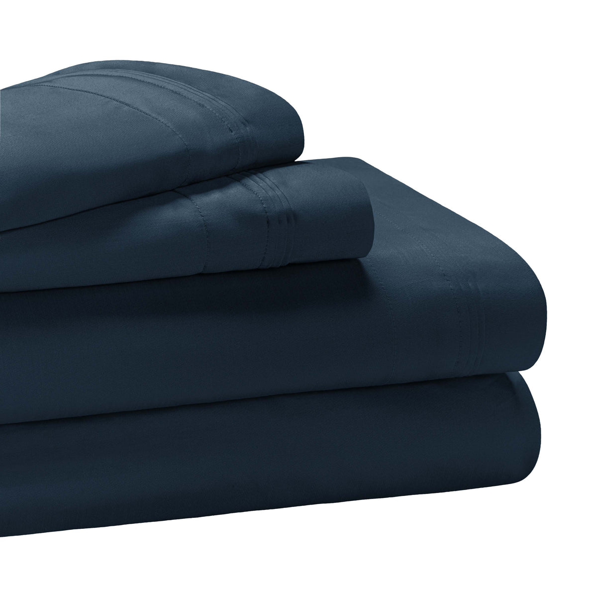 Egyptian Cotton 1000 Thread Count Eco-Friendly Solid Sheet Set - NavyBlue