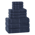 Mile Smart Twist Viscose Cotton Blend Solid 9 Piece Towel Set - Towel Set by Superior Brand