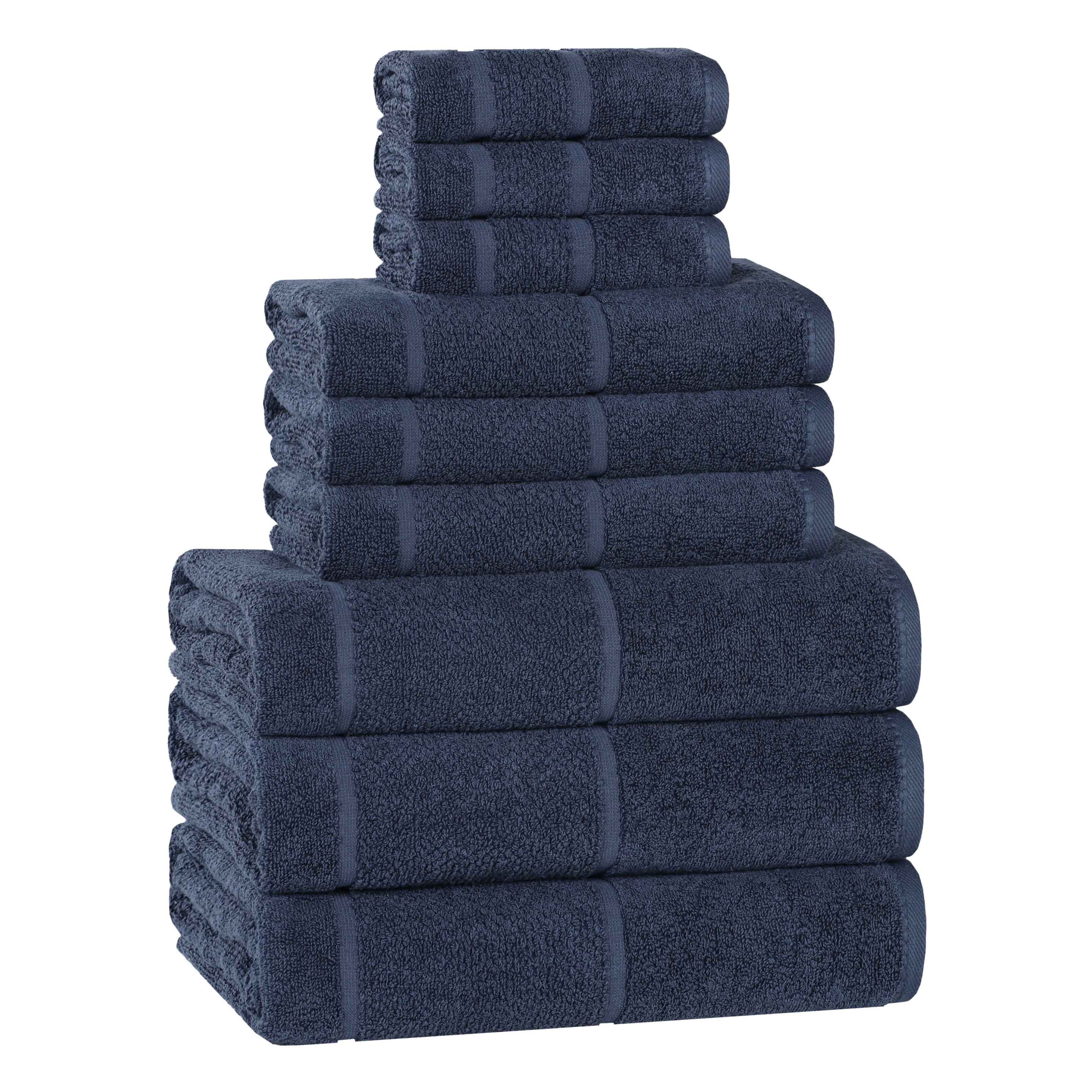 Mile Smart Twist Viscose Cotton Blend Solid 9 Piece Towel Set - Towel Set by Superior Brand