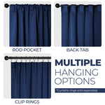 Solid Room Darkening Blackout Curtain Panels, Back Tabs, Set of 2 - Blackout Curtains by Superior