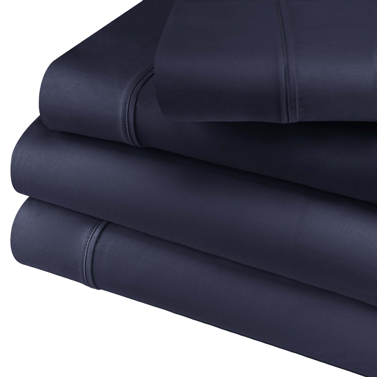Superior 400 Thread Count Solid 100% Egyptian Cotton Deep Pocket Sheet Set - Navy Blue