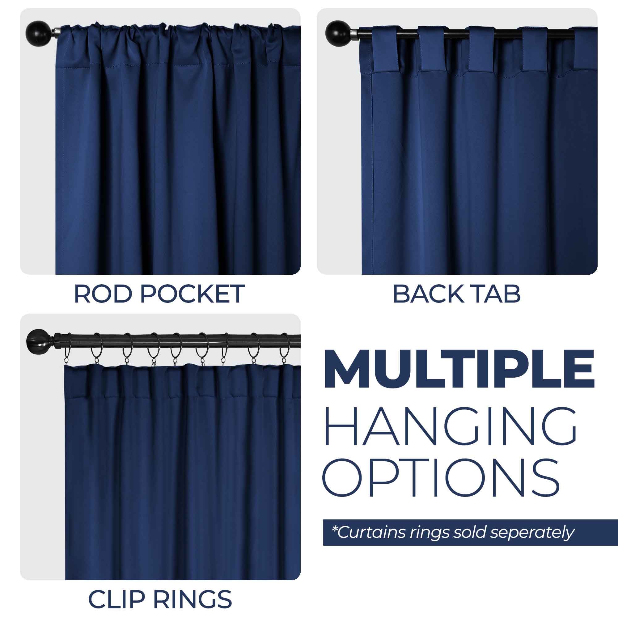 Solid Room Darkening Blackout Curtain Panels, Back Tabs, Set of 2 - Blackout Curtains by Superior
