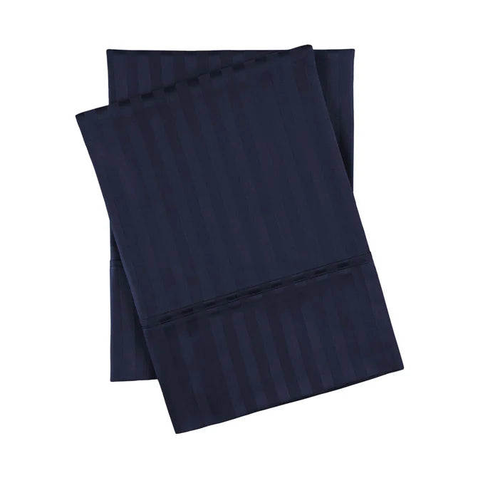 Egyptian Cotton 300 Thread Count Striped 2 Piece Pillowcase Set