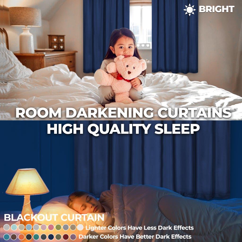 Solid Machine Washable Room Darkening Blackout Curtain 42 Inches - Blackout Curtains by Superior